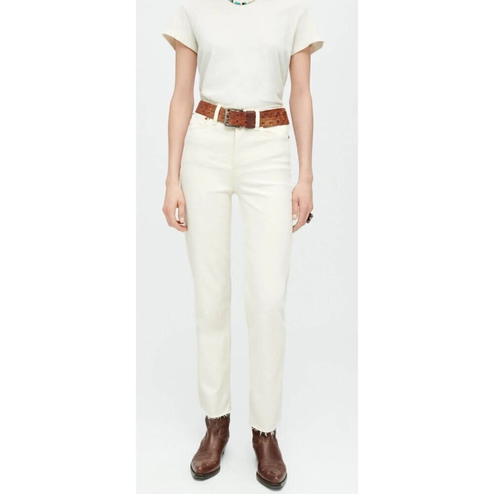 Re/Done Comfort Stretch High Rise Stove Pipe Vintage White Jeans-sz 30
